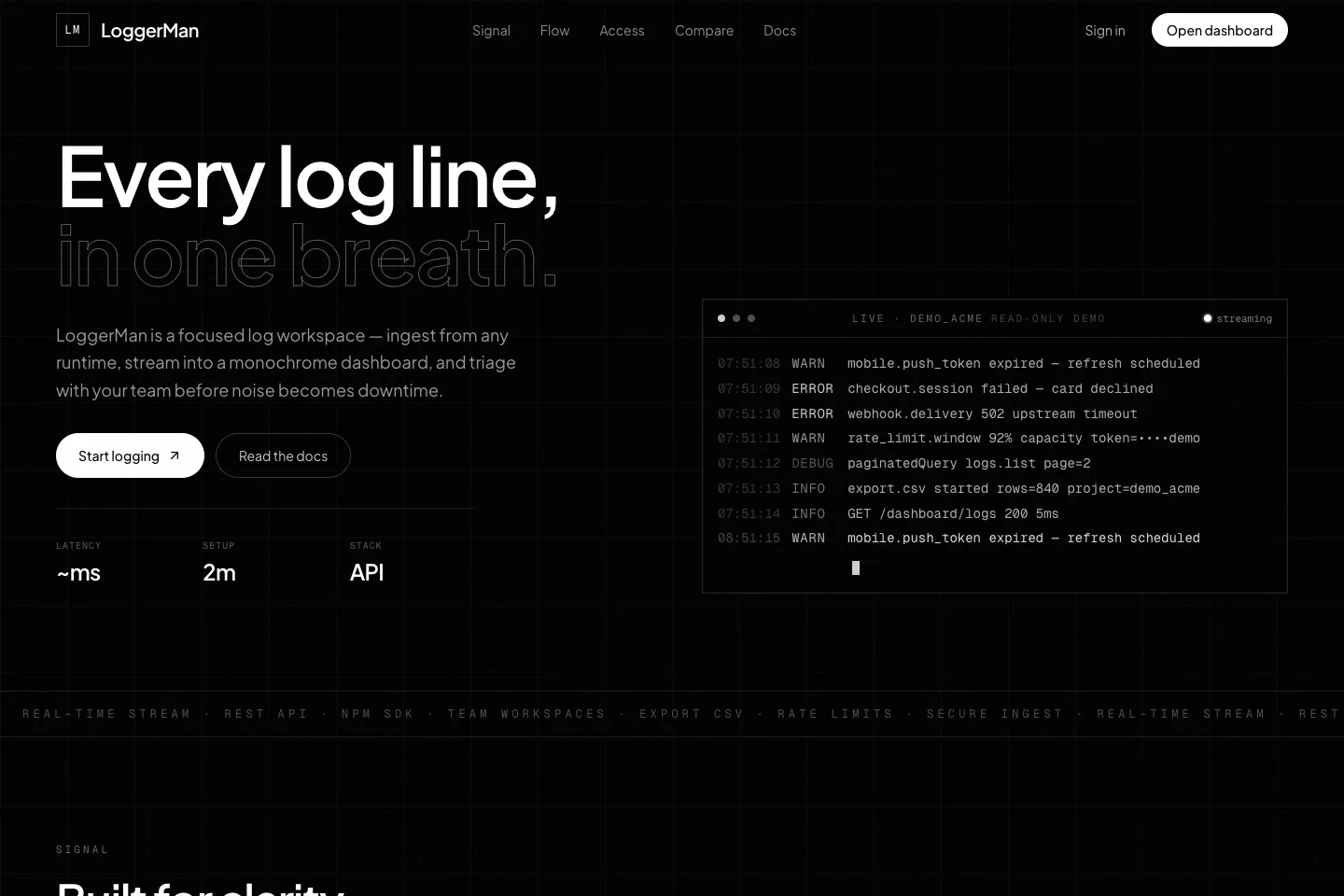 Loggerman website